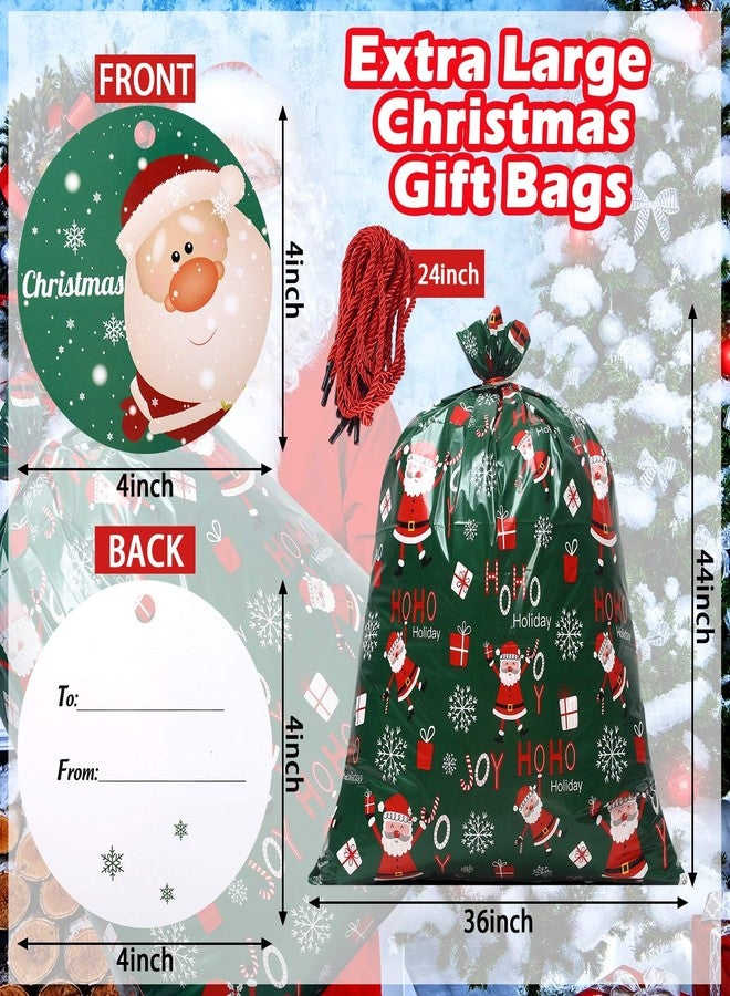 Abbylike 16 Pcs Extra Large Christmas Gift Bags 44'' x 36'' Jumbo Present Giant Oversize Huge Xmas Goody Goodie Bags with Tags for Holiday Treats, Heavy Duty Operation Christmas Party Favor Supplies - Image 3